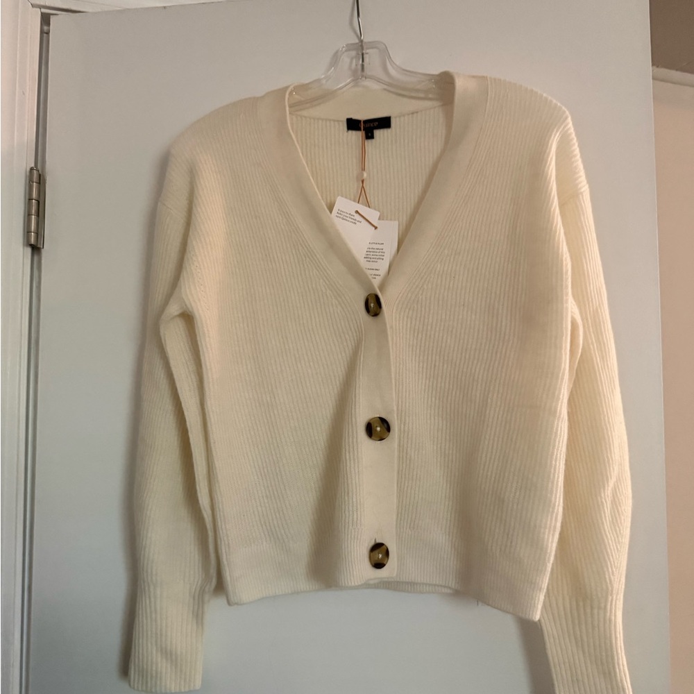Quince Baby Alpaca Cardigan NWT Ivory Ribbed Button Front
Sweater Size S